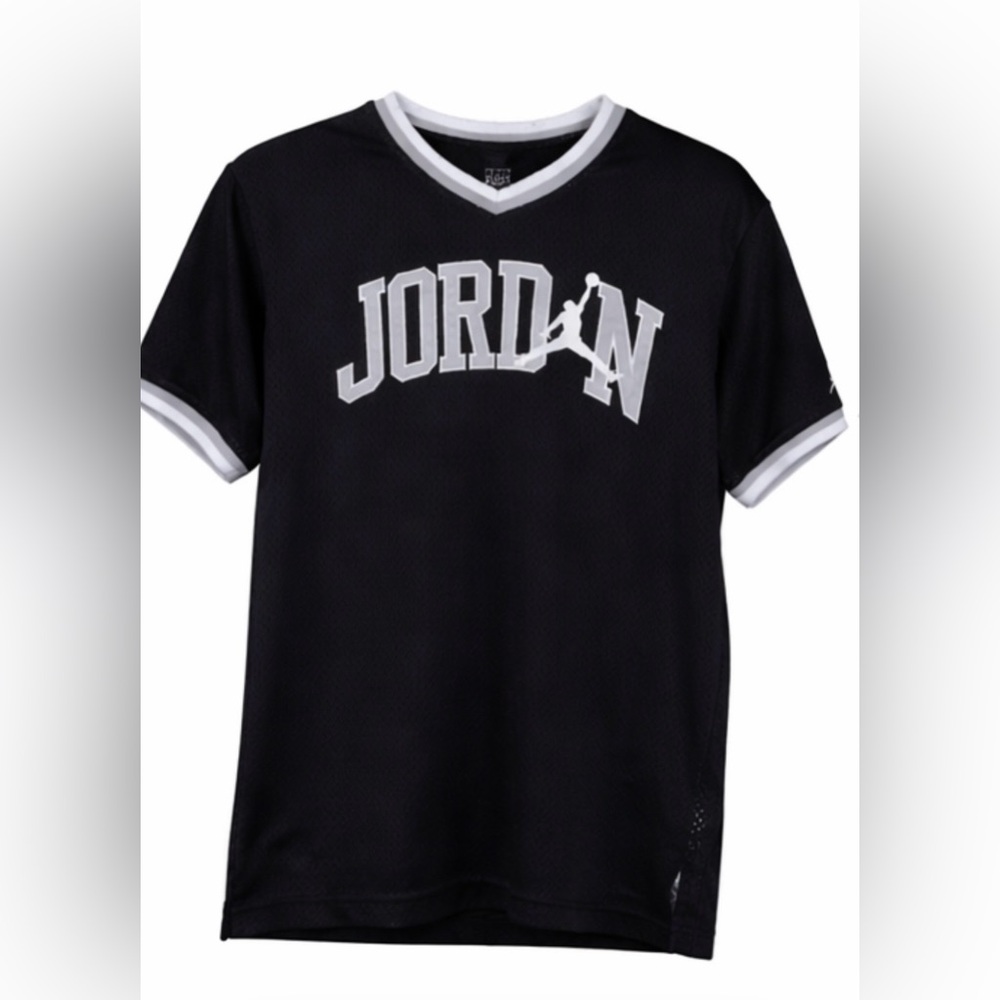 Air Jordan 23 Black Mesh Jersey Shirt Youth L Jumpman Athletic Top